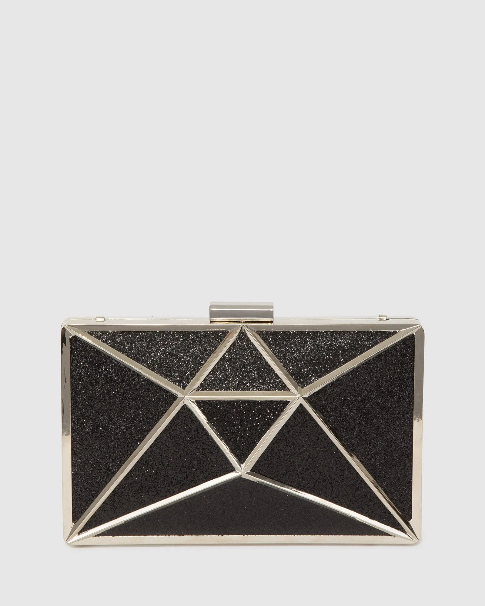 Black Geo Large Clutch Bag