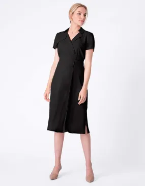 Black Wrap Trench Maternity Dress