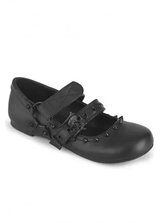 Daisy 08 Skull Buckle Ballet Flat