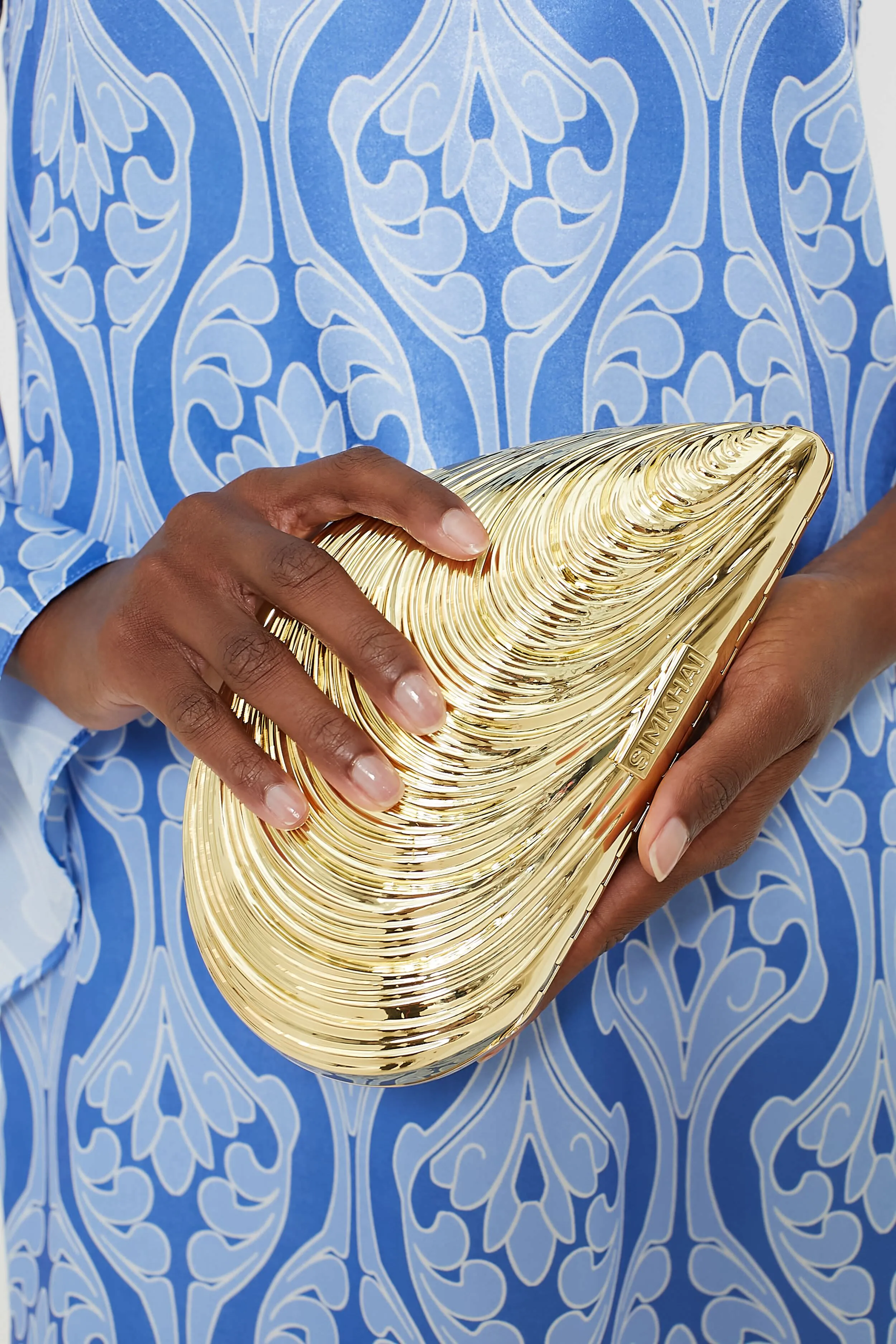 Gold Bridget Metal Shell Clutch