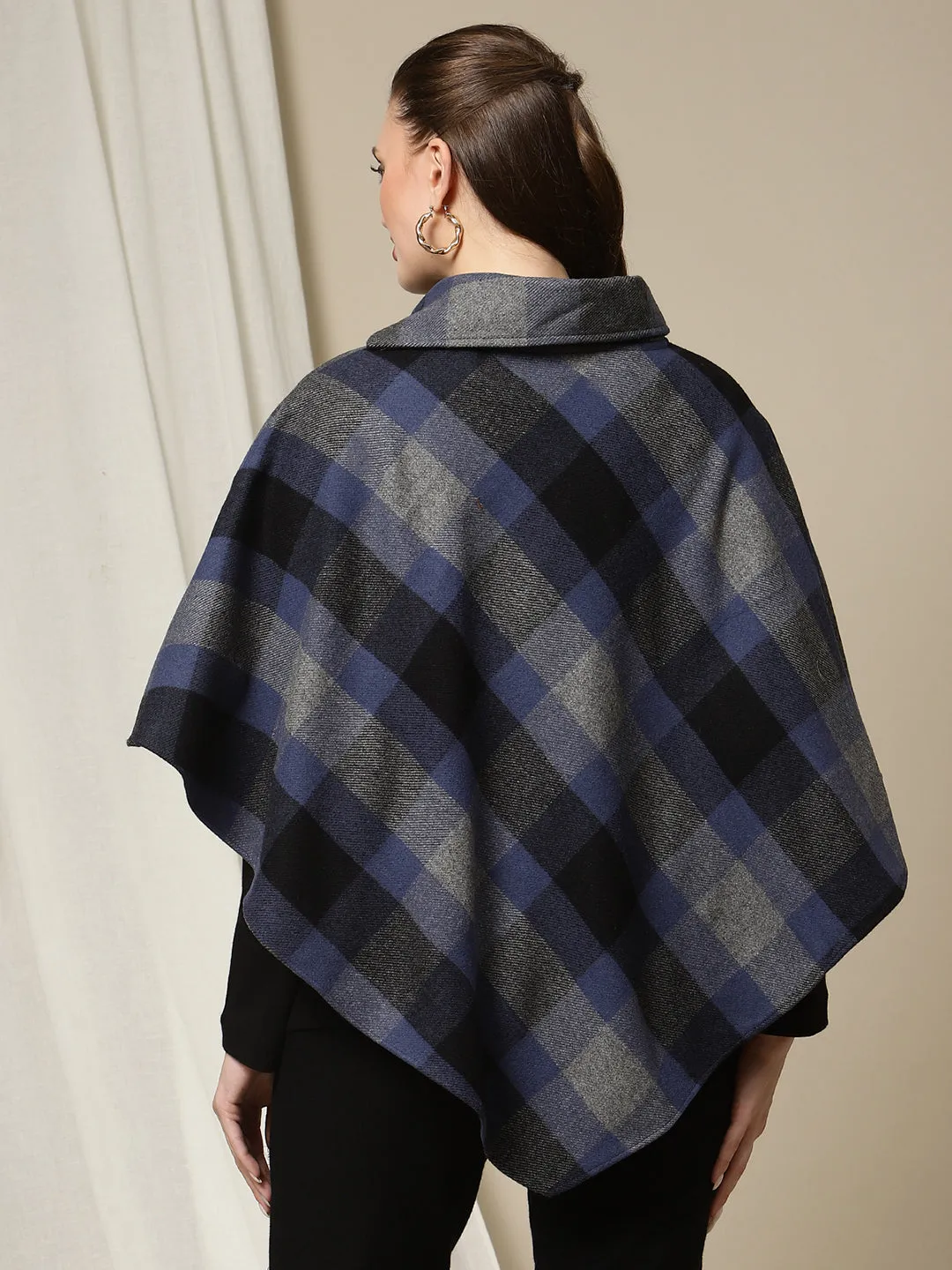 Maternity Plaid Poncho