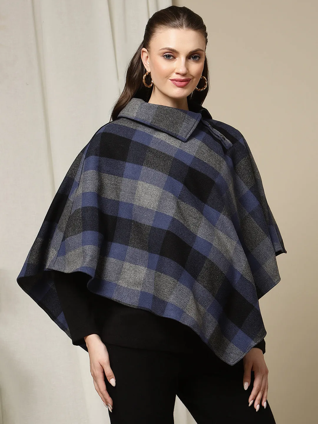 Maternity Plaid Poncho