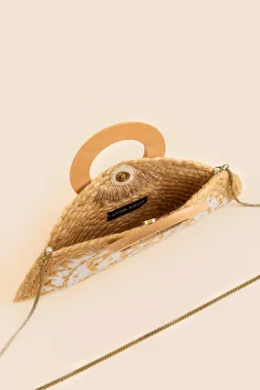 Nia Foldover Medallion O Ring Handle Clutch