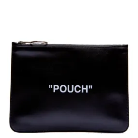 Off White Quote Flat Pouch | Credomen