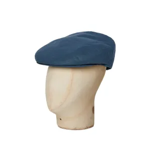 Plain French Blue Cotton Flat Cap