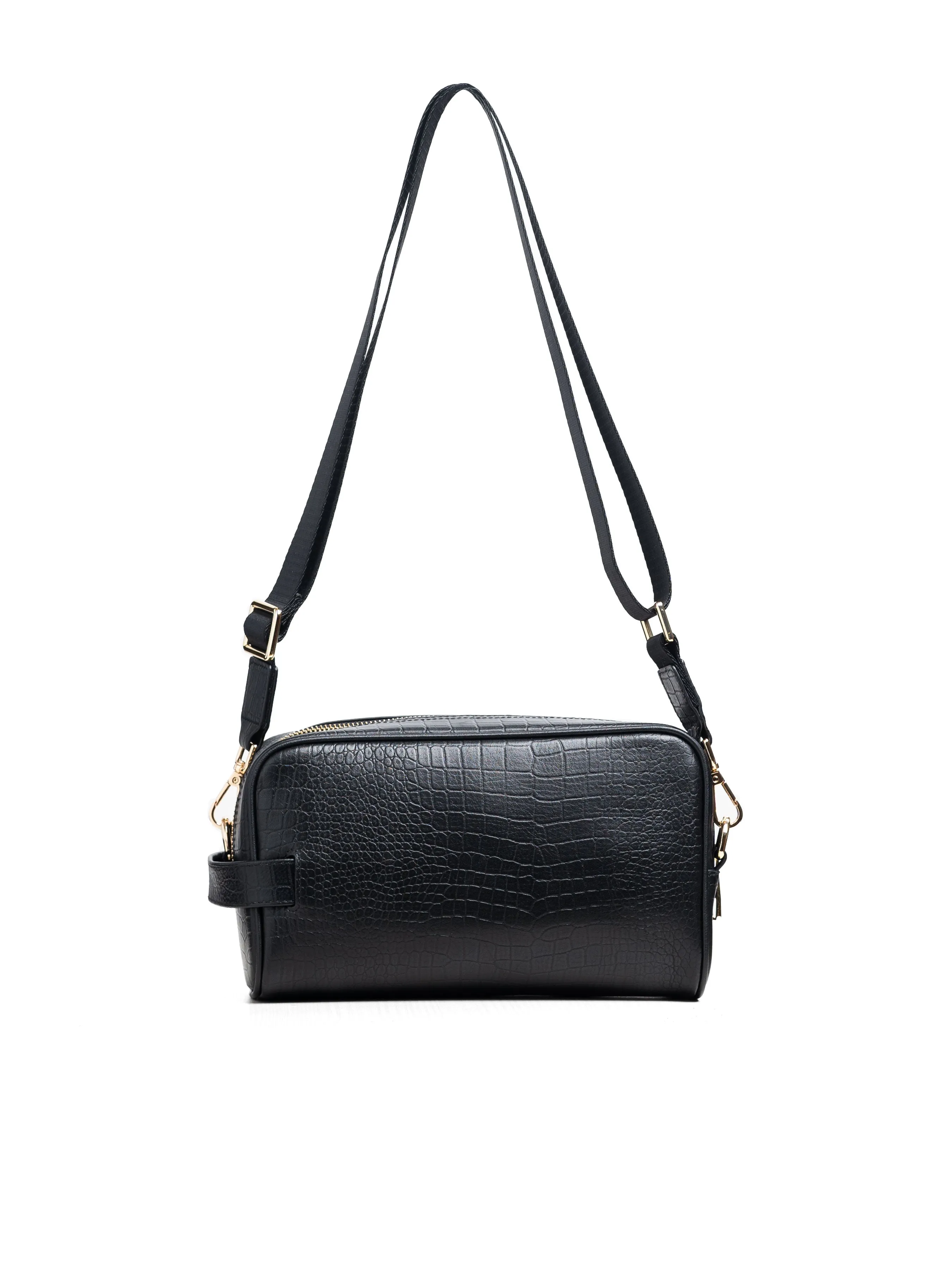 Ravello Clutch - Black Croco Leather