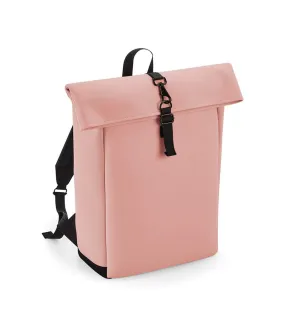 Roll top pu backpack one size nude pink Bagbase
