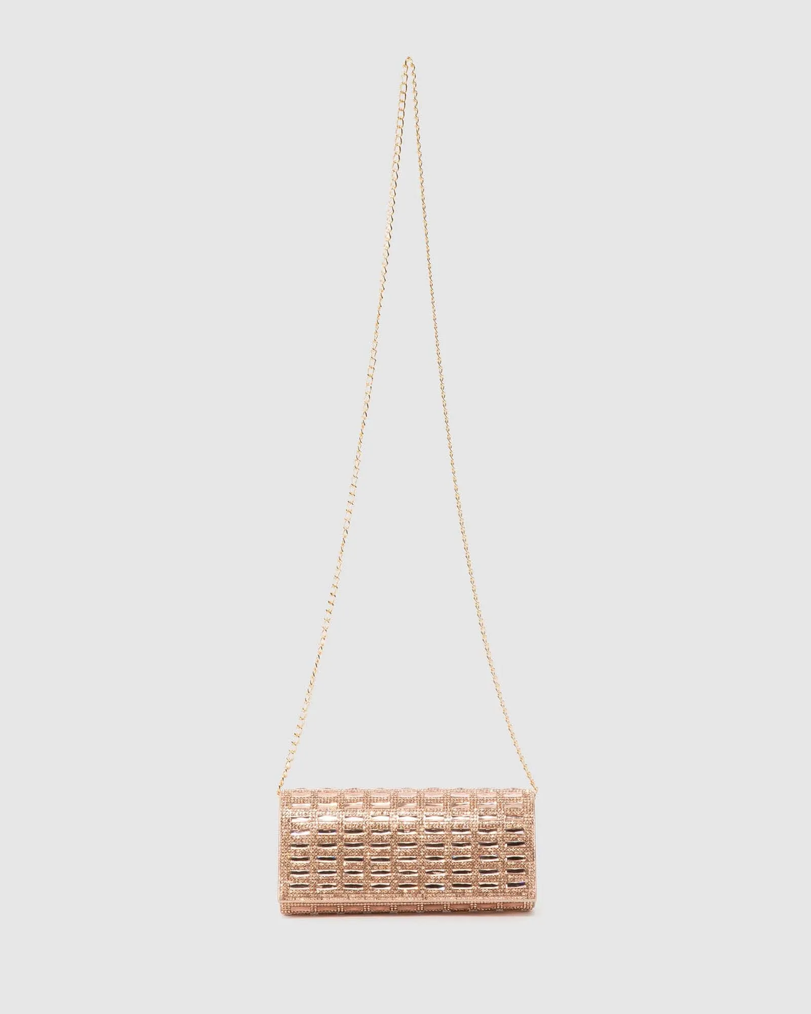 Rose Gold Desiree Large Clutch Bag