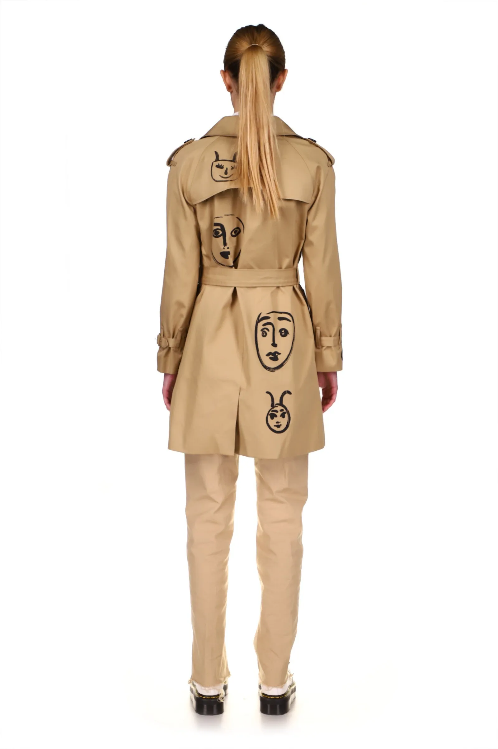 SILK SCREENED ‘MADOURA' KHAKI TRENCH
